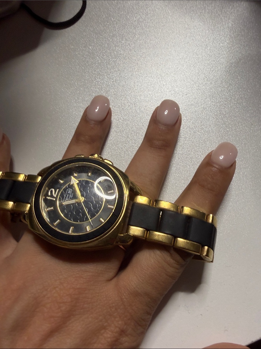 Coach Black and Gold Round Women's Watch - Picture 2 of 7